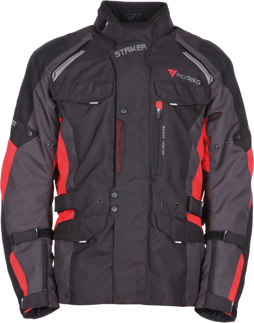 Modeka Striker Veste textile Noir Rouge 2XL