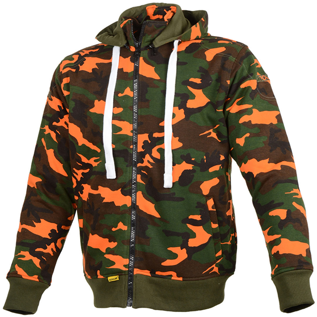 Image of Booster Core Moto Zip Hoodie Vert Orange S