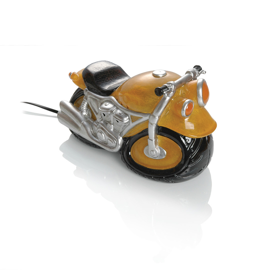 Image of Booster Cast Stone Table Lamp Motorbike Jaune