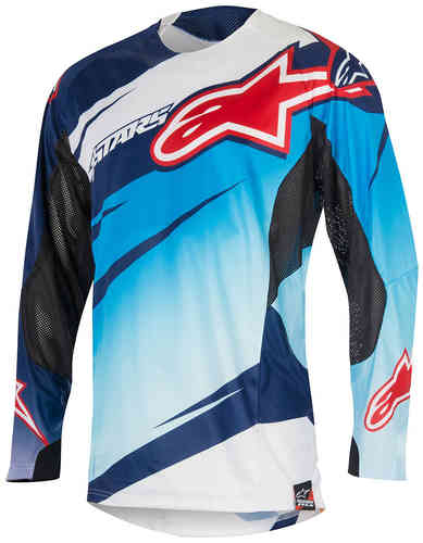 Alpinestars Techstar Venom 2015 Motocross Jersey Blanco Azul 2XL