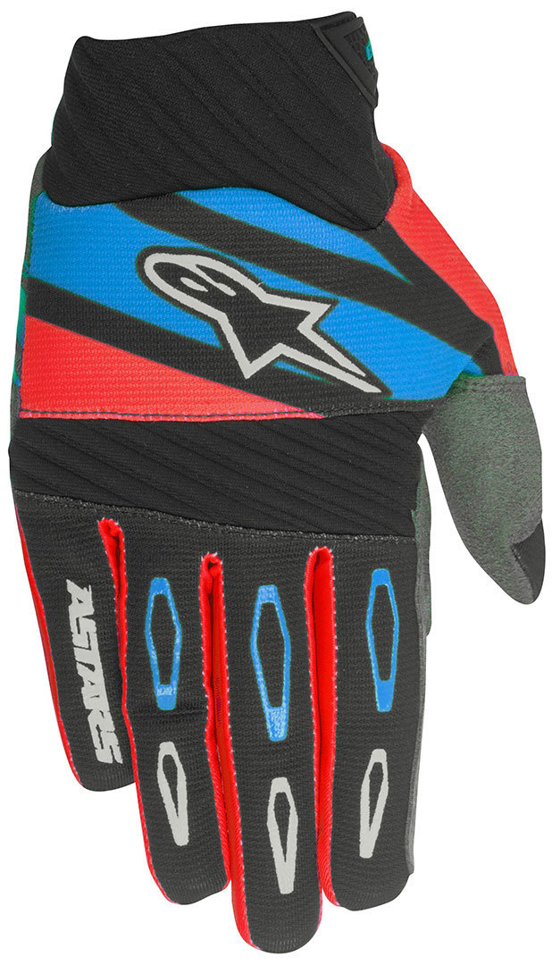 Alpinestars Techstar Factory Gants de motocross Noir Rouge Bleu 2XL