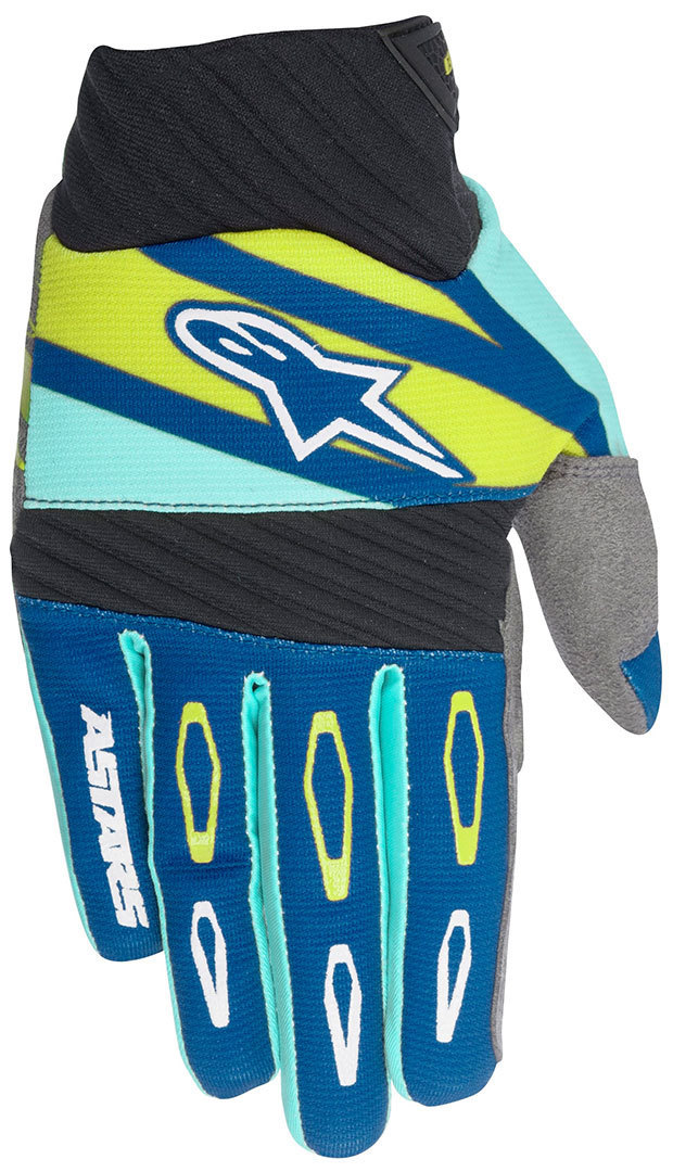 Alpinestars Techstar Factory Gants de motocross Turquoise Bleu Jaune S