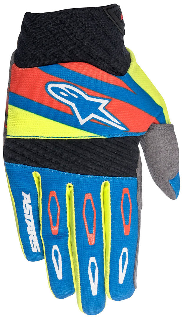 Alpinestars Techstar Factory Gants de motocross Rouge Bleu Jaune L