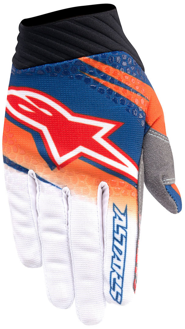 Alpinestar Techstar Venom Gants de motocross Blanc Bleu Orange L