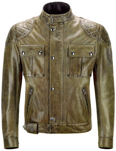 Belstaff Brooklands Replica Leren Jas Groen belstaff kopen in de aanbieding