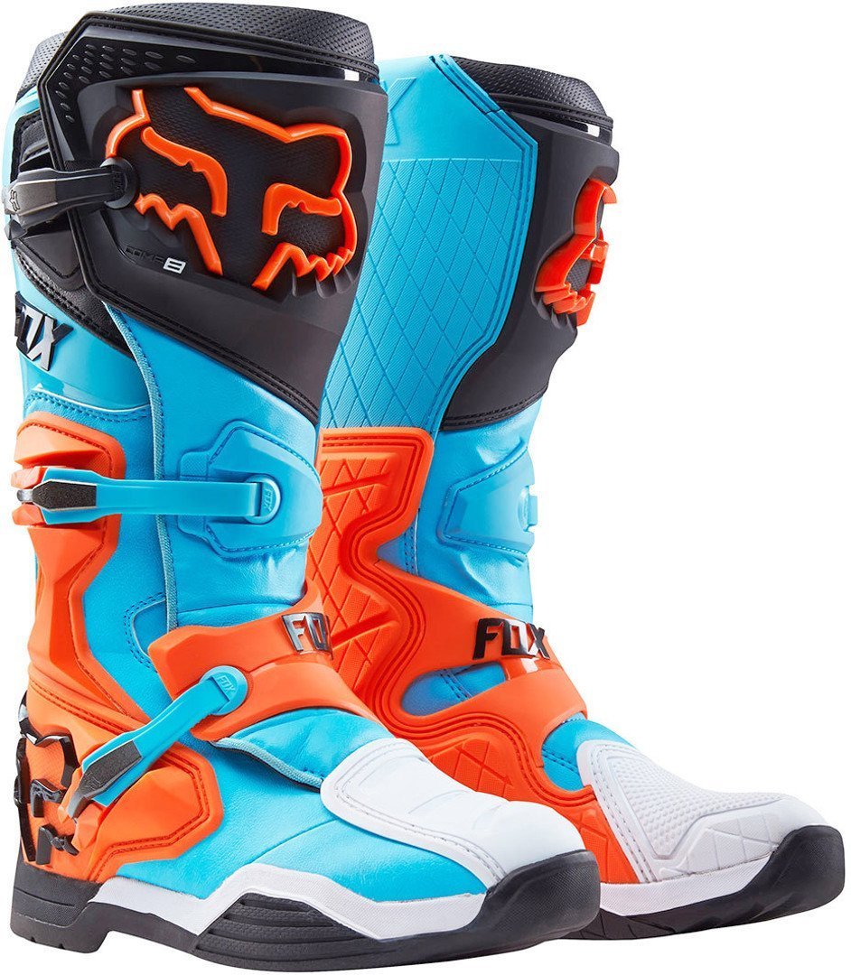 FOX Comp 8 Bottes de motocross 2016 Noir Bleu Orange 46