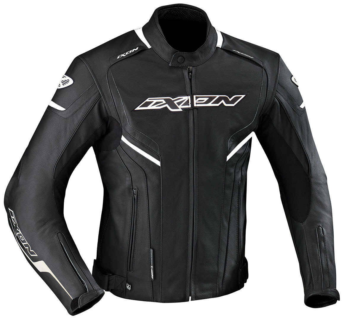Ixon Stunter Veste en cuir Noir Blanc L