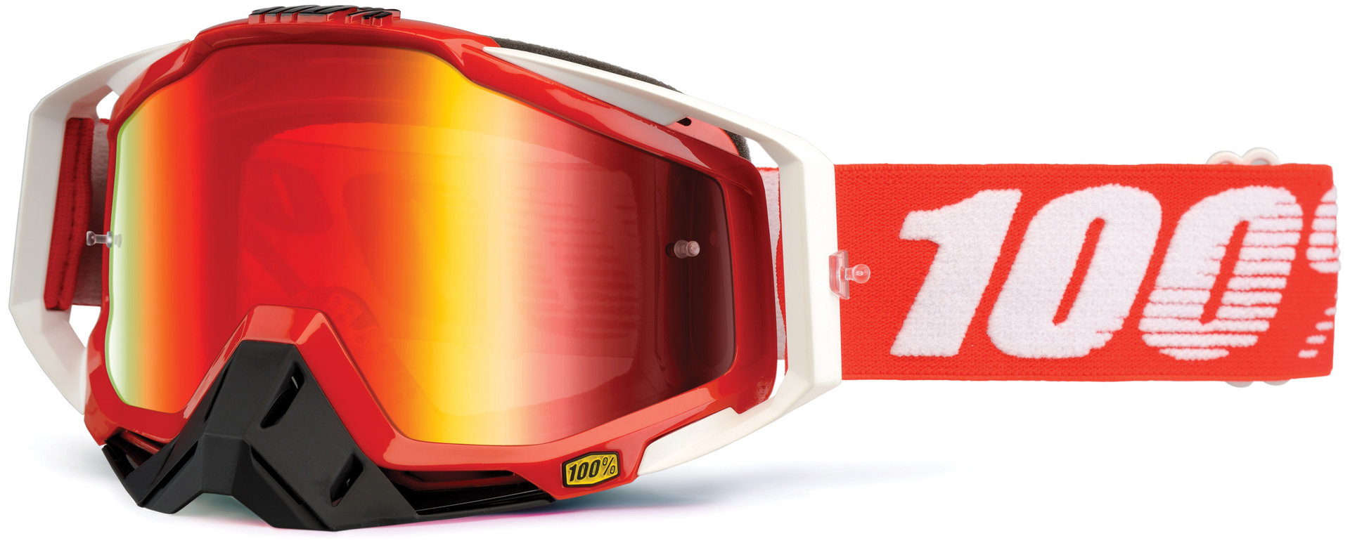 Image of 100% Racecraft Extra Masques de motocross Blanc Rouge unique taille
