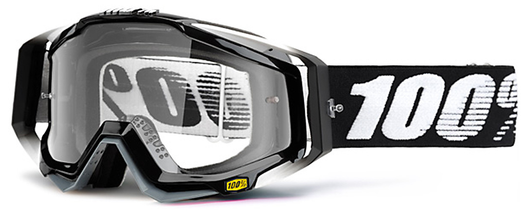 Image of 100% Racecraft Lunettes MX Noir Blanc unique taille