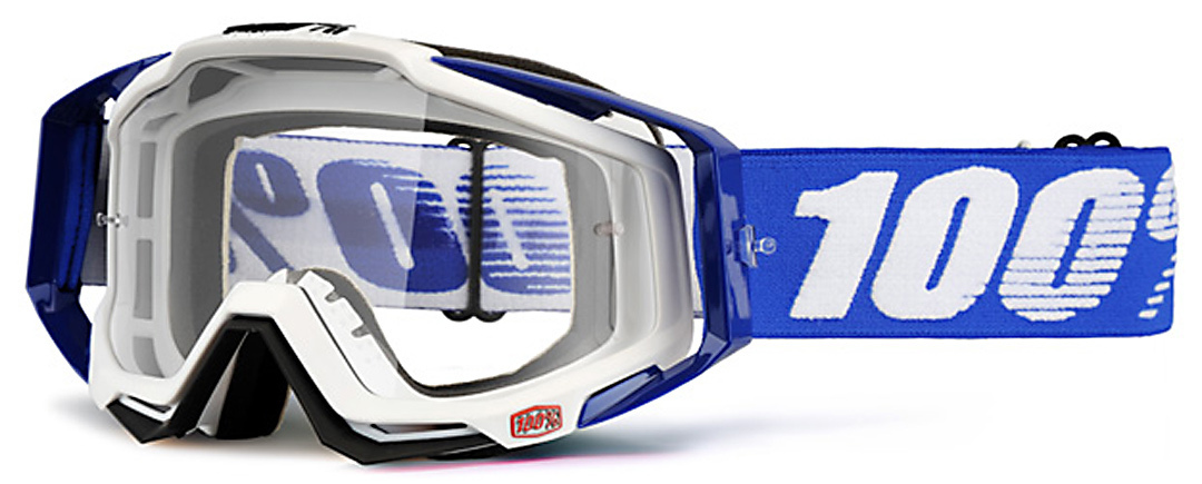 Image of 100% Racecraft Lunettes MX Blanc Bleu unique taille
