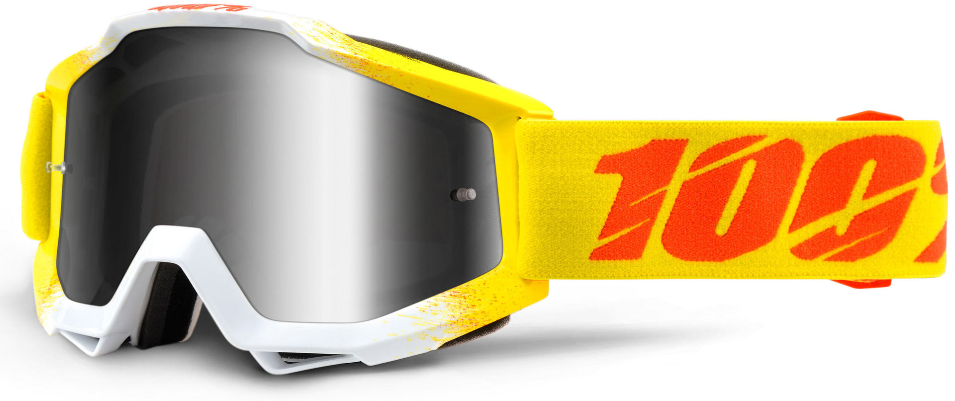Image of 100% Accuri Extra Masques de motocross Blanc Jaune unique taille