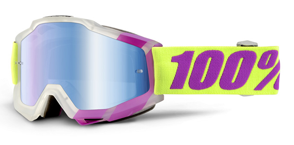 Image of 100% Accuri Extra Masques de motocross Pourpre Jaune unique taille