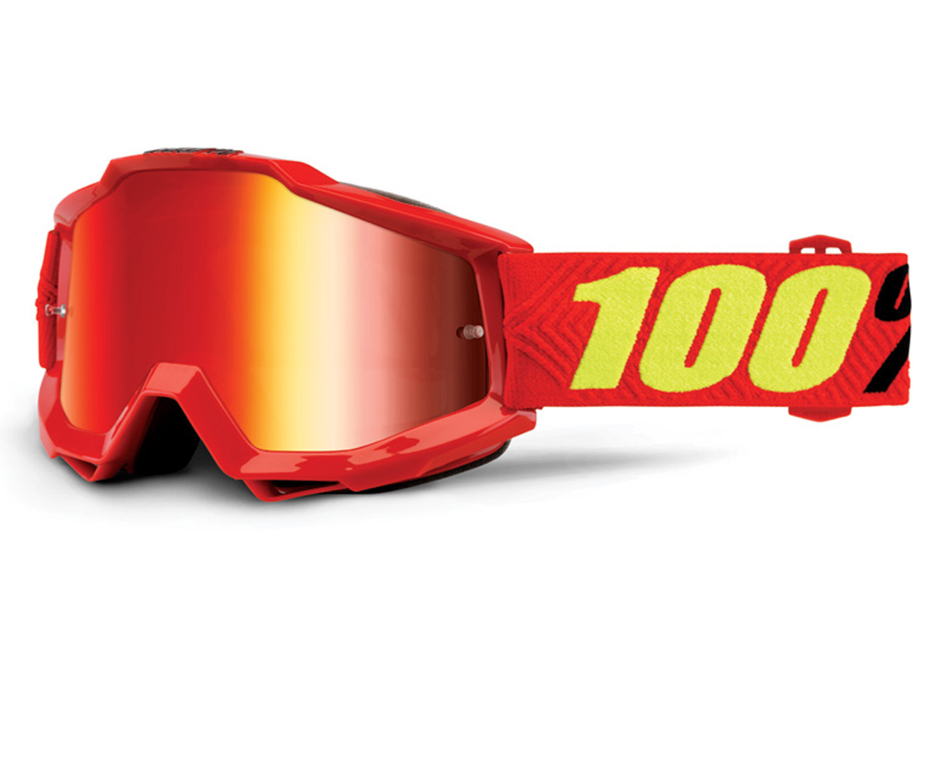 Image of 100% Accuri Extra Masques de motocross Rouge Jaune unique taille