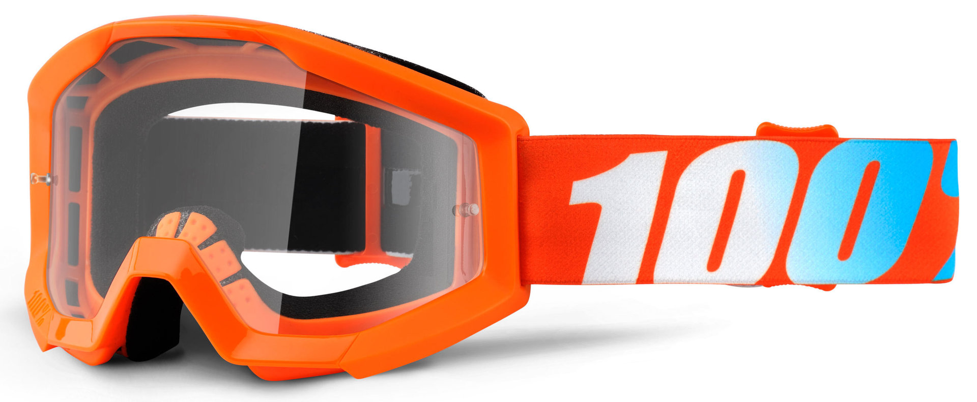 Image of 100% Strata Masques de Motocross enfants Bleu Orange unique taille