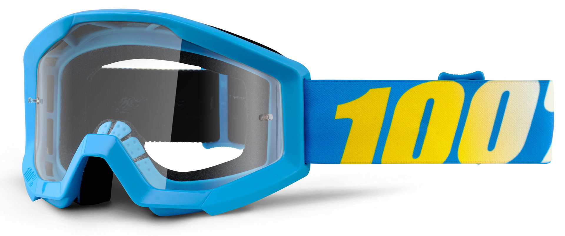 Image of 100% Strata Masques de Motocross enfants Bleu Jaune unique taille