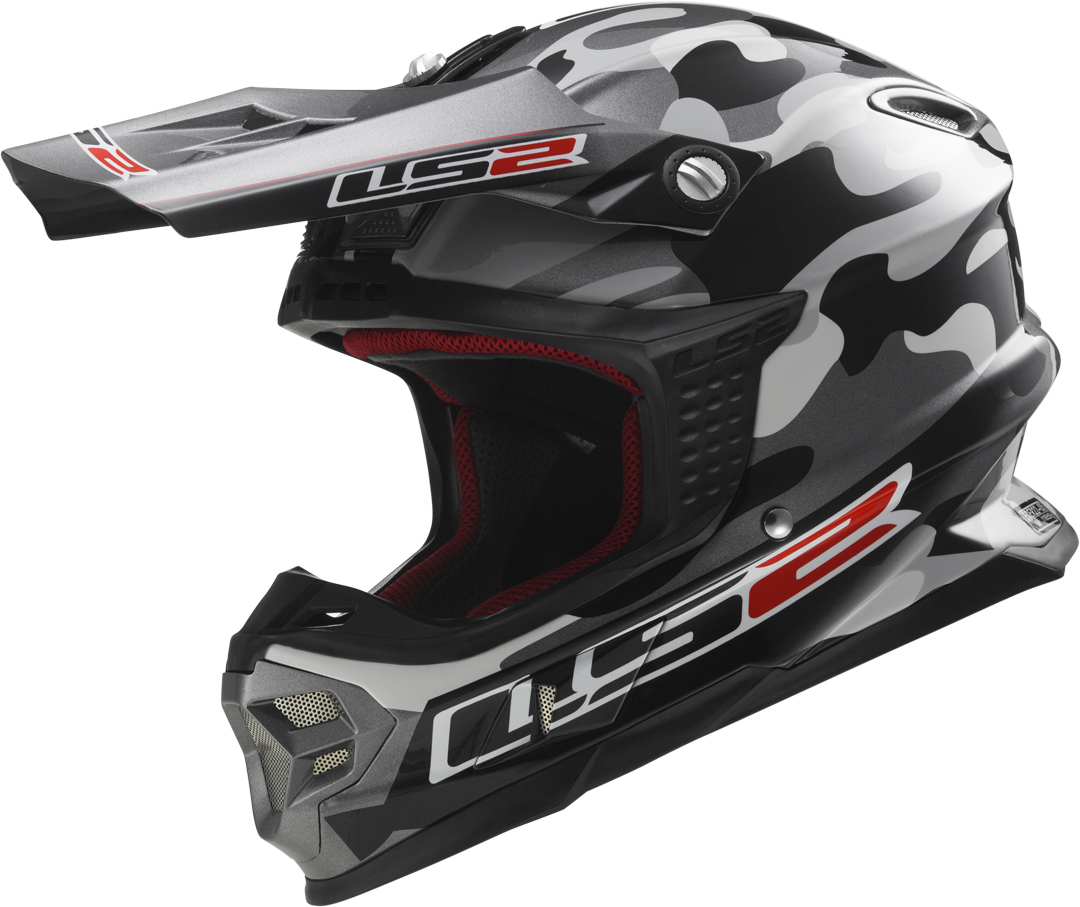 LS2 MX456 Light Dakar Casque de motocross Noir Gris S
