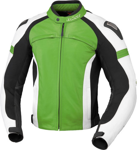 Buse Vermont Motorfiets Lederen Jas Wit Groen 48 buse kopen in de aanbieding