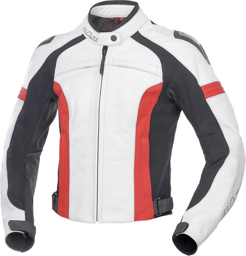 Buse Vermont Dames Motorfiets Lederen Jas Zwart Wit Rood 36 buse kopen in de aanbieding
