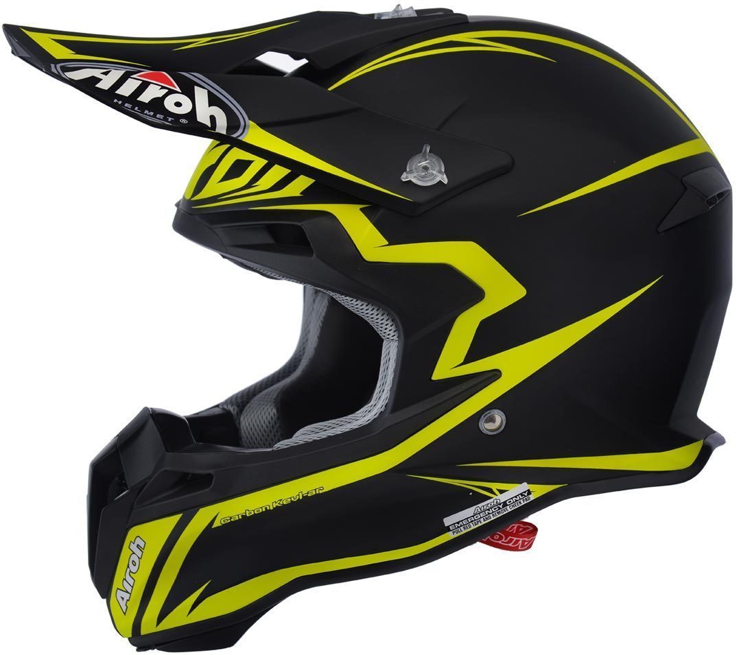 Airoh Terminator 2.1 Fit Casque de motocross Noir Jaune XS