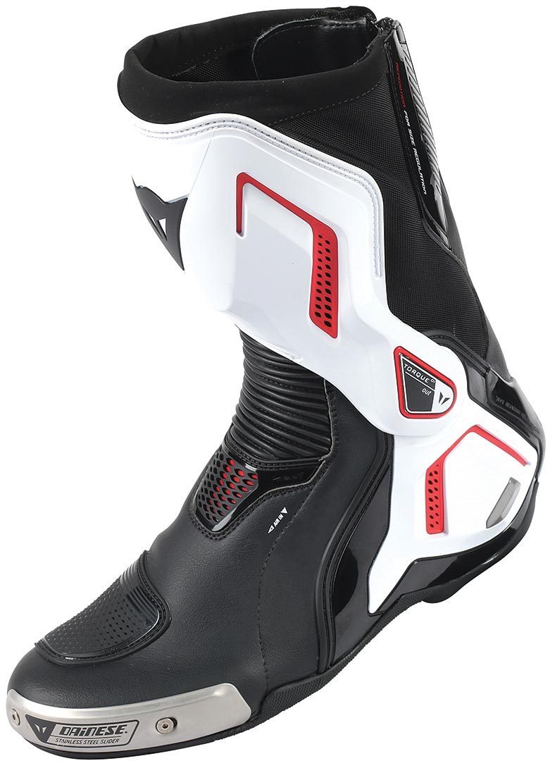 Dainese Torque Out D1 Air Bottes de moto Noir Blanc Rouge 43