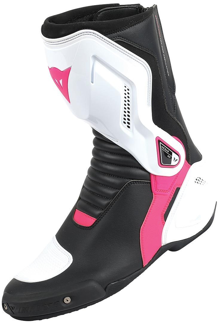 Dainese Nexus Bottes de moto de dames Noir Blanc Pourpre 36