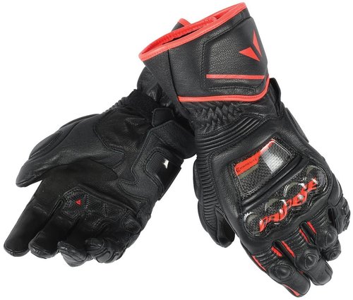 Dainese Druid D1 Lange Motorfiets Handschoenen Zwart Rood dainese kopen in de aanbieding