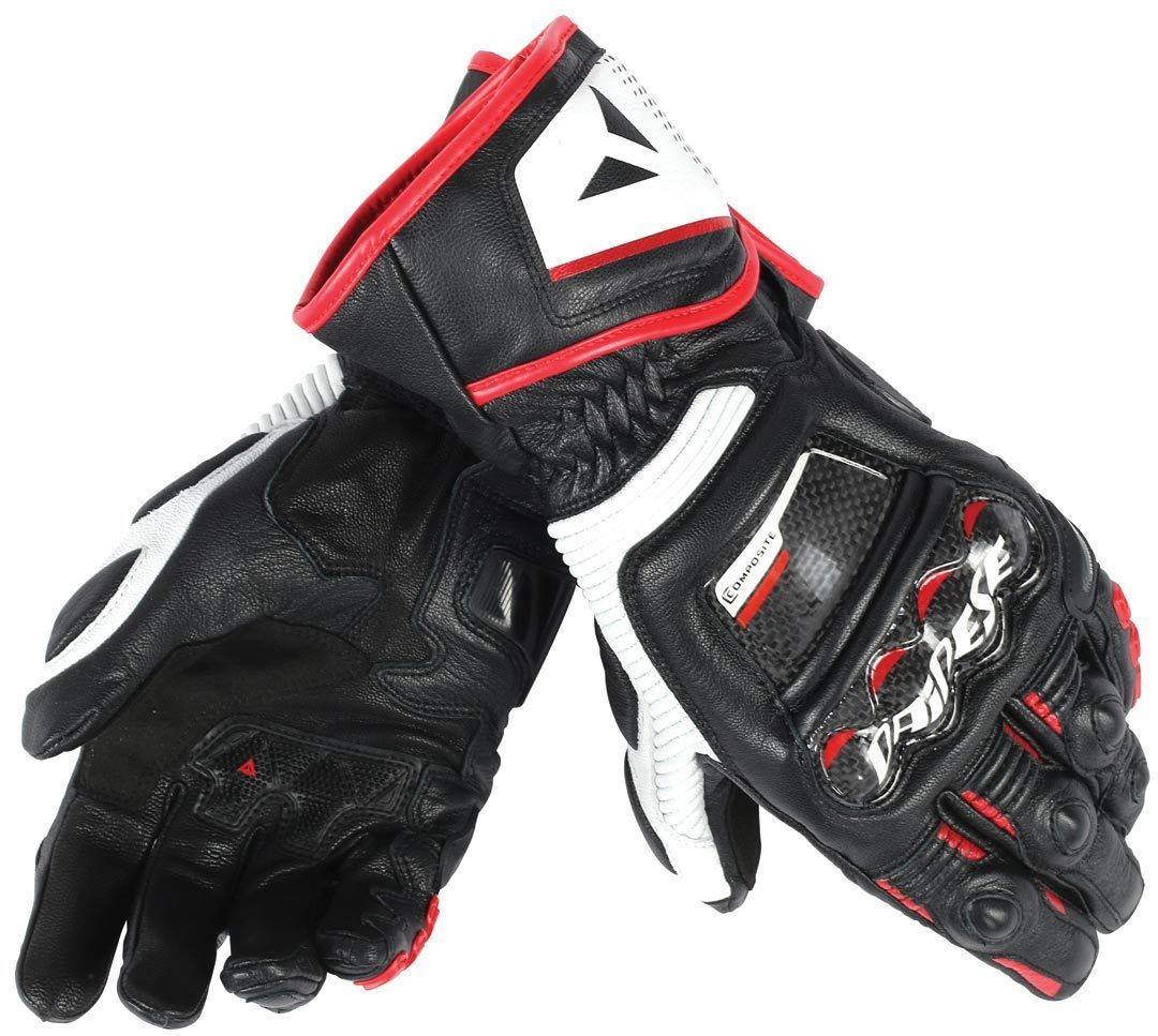 Dainese Druid D1 Gants de moto longue Noir Blanc Rouge 2XL