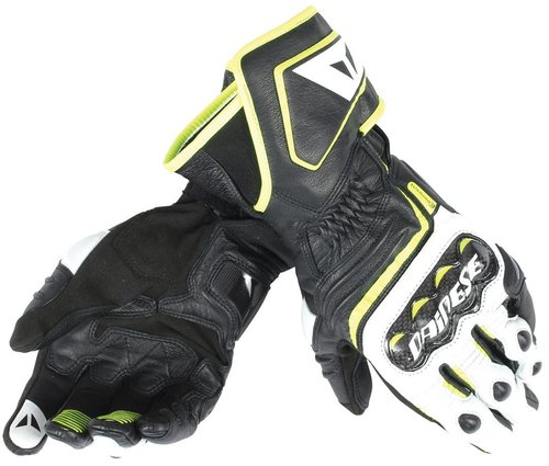 Dainese Carbon D1 Long Motorfiets Handschoenen Zwart Wit Geel 2Xl dainese kopen in de aanbieding