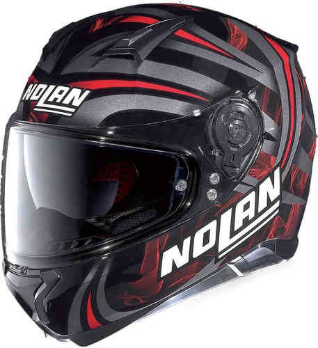 Nolan N87 Ledlight N Com Full Face Zwart Rood nolan kopen in de aanbieding