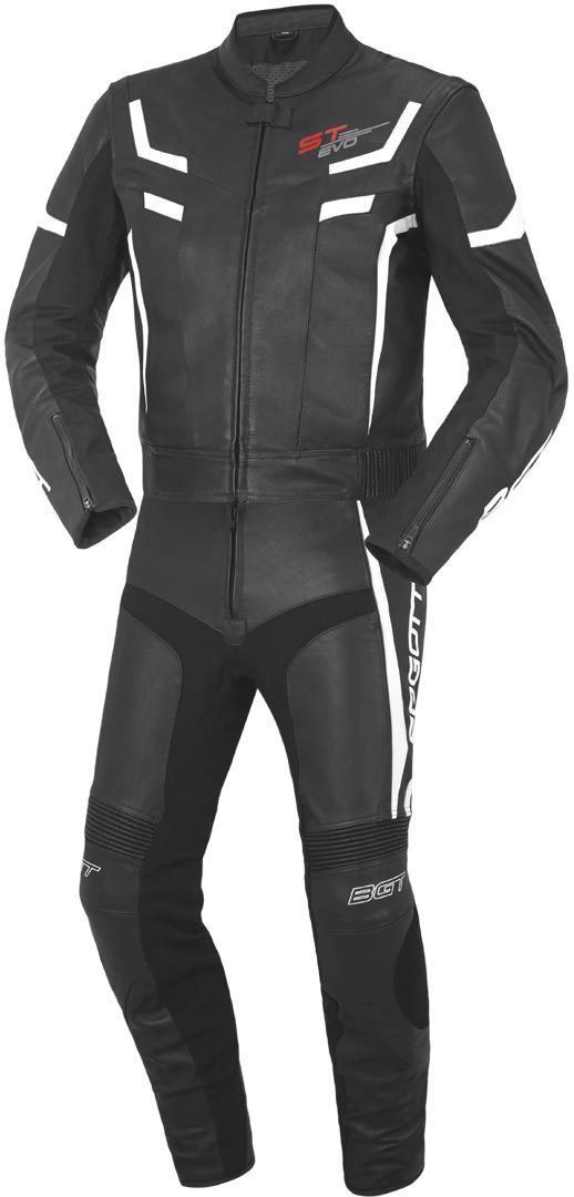 Bogotto ST-Evo Costume en cuir de moto de deux pièces Noir Blanc 48