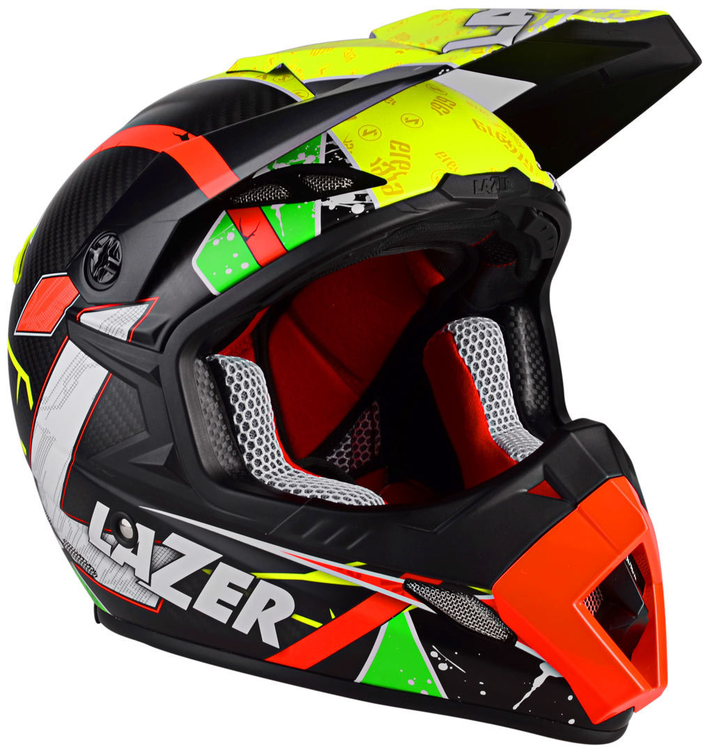 Lazer MX8 Aerial Pure Carbon Casque Noir Vert Orange 2XS