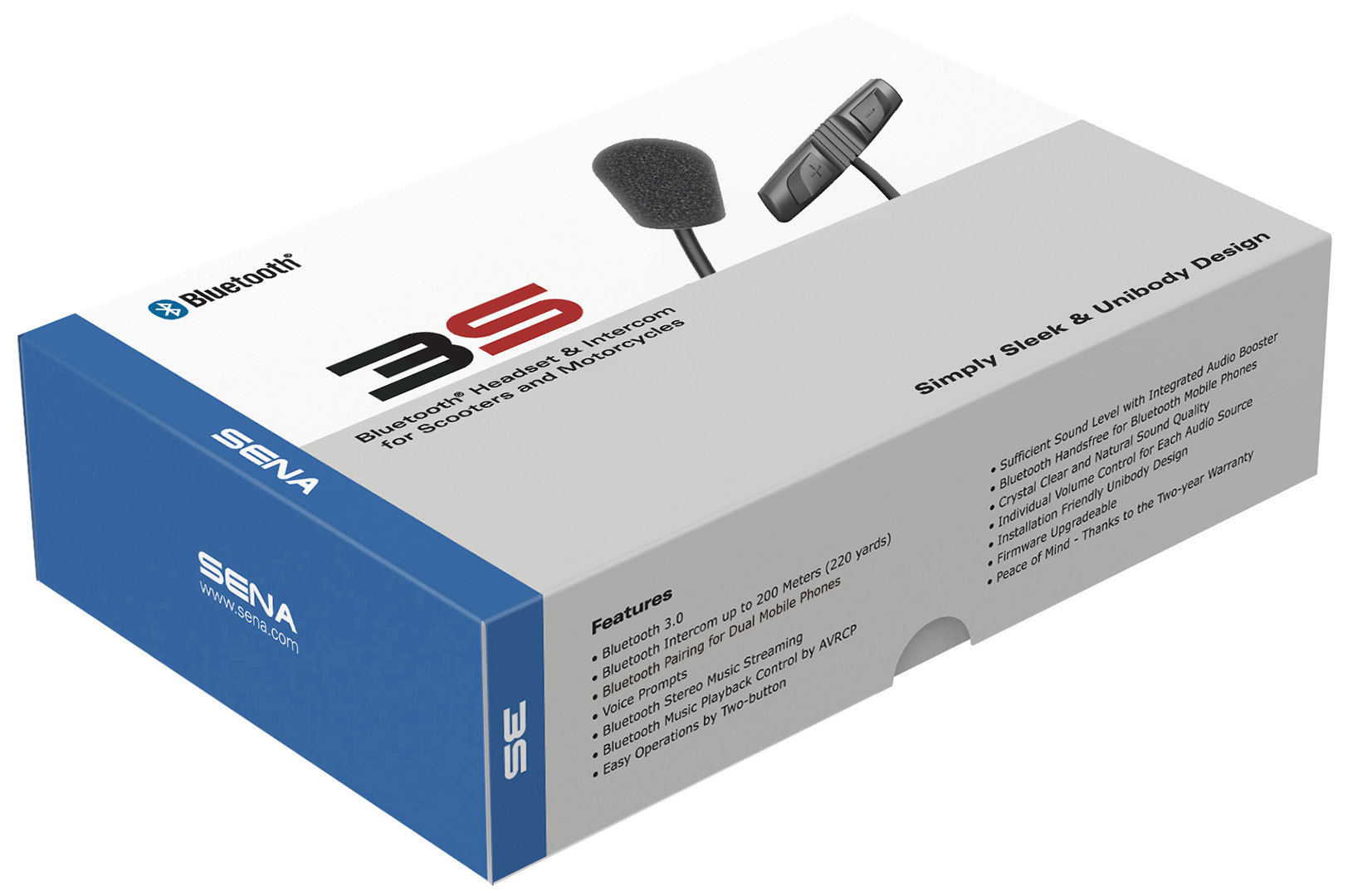 Sena 3S-WB Bluetooth Communication System Headset Casque de système... Noir unique taille