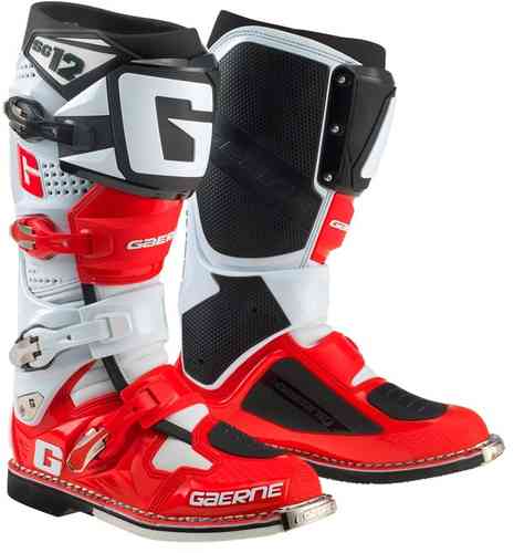 Gaerne SG-12 Botas de Motocross Negro Blanco Rojo 46