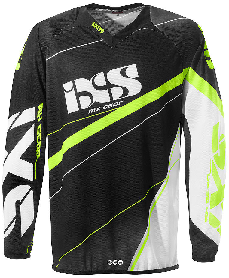IXS Raceway Maillot de motocross Noir Blanc Jaune S