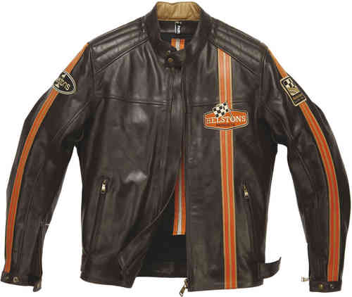 Helstons Racer Leren Jas Oranje Bruin helstons kopen in de aanbieding