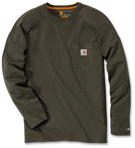 Carhartt Force Cotton Shirt Met Lange Mouwen Groen Xl carhartt kopen in de aanbieding
