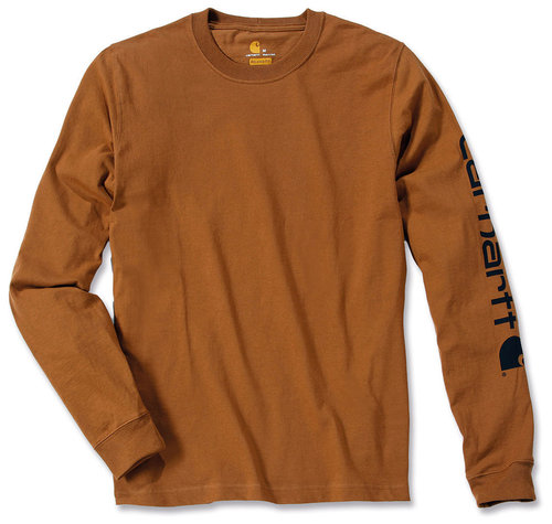 Carhartt Logo Shirt Met Lange Mouwen Bruin 2Xl carhartt kopen in de aanbieding