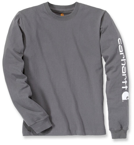 Carhartt Logo Shirt Met Lange Mouwen Grijs Xl carhartt kopen in de aanbieding