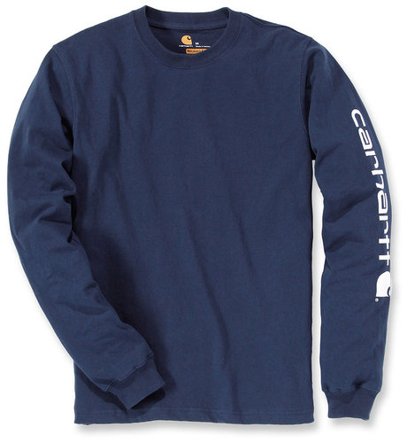 Carhartt Logo Shirt Met Lange Mouwen Blauw carhartt kopen in de aanbieding