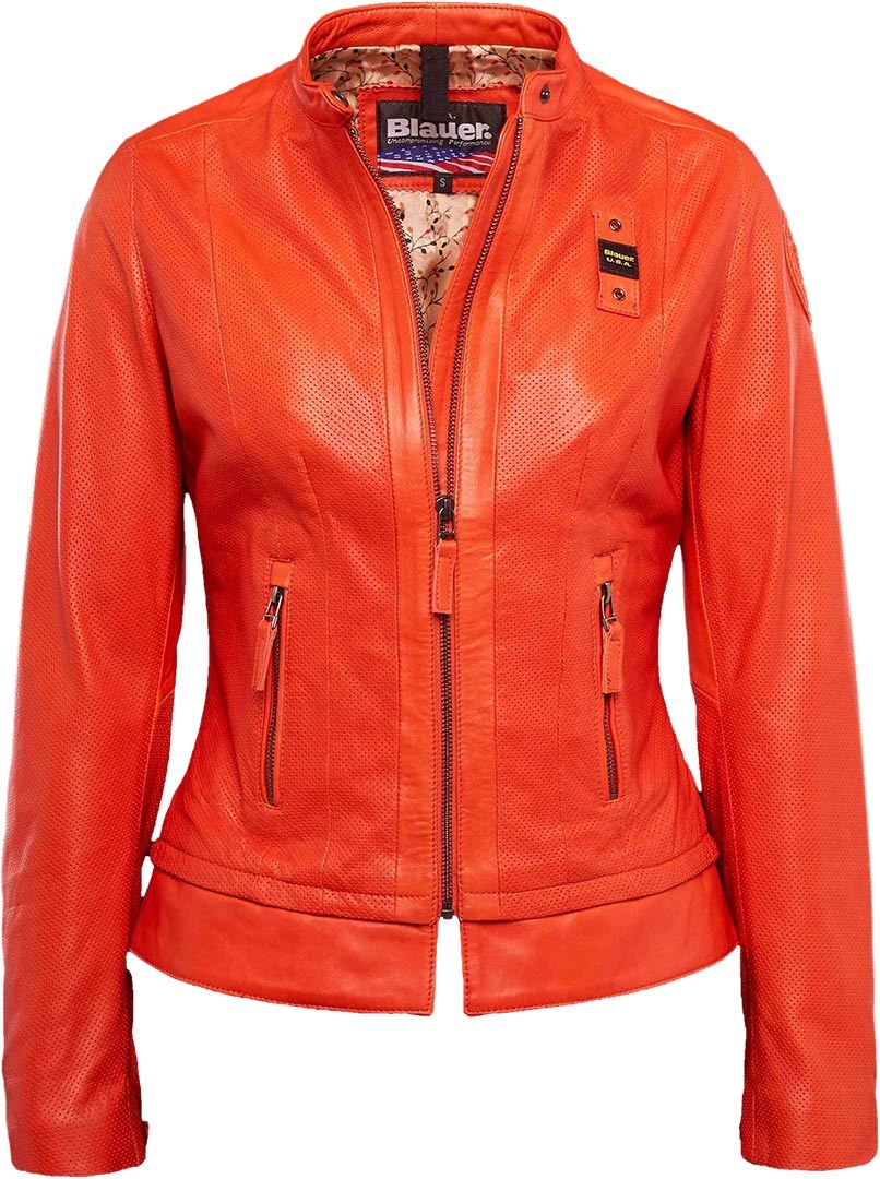 Blauer USA Icon Biker Veste en cuir de dames Rouge S