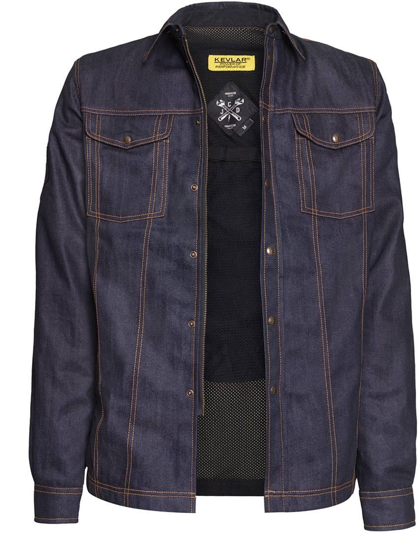 John Doe Lumberjacket Raw Denim Veste de Jeans de moto Noir Bleu M