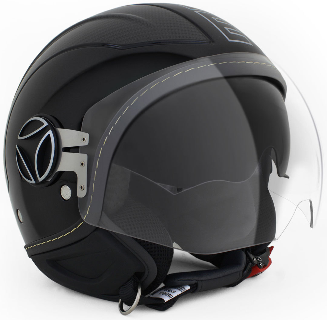 MOMO Avio Pro Carbonio Black/Silver Casque Jet Charbon 2XS