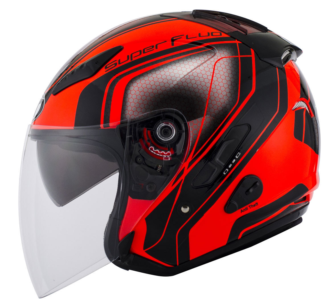 KYT Hellcat Superfluo Casque jet Rouge M