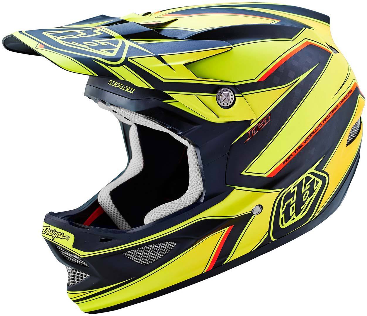 Troy Lee Designs D3 Reflex Yellow Casque Noir Jaune XS