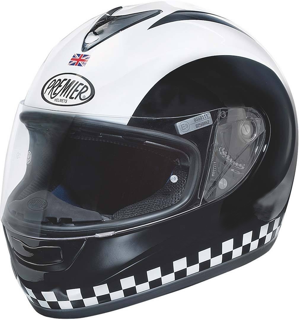 Premier Monza Retro Casque Noir Blanc XS