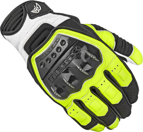 Berik Short Race Motorfiets Handschoenen Zwart Geel 2Xl berik kopen in de aanbieding