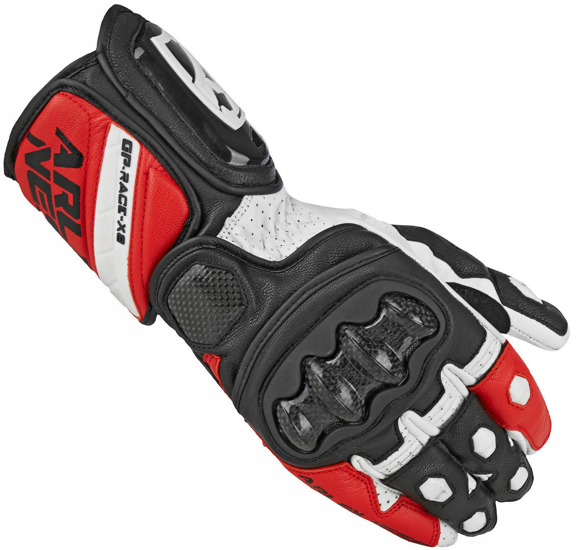 Arlen Ness Imola Gants de moto Noir Blanc Rouge S