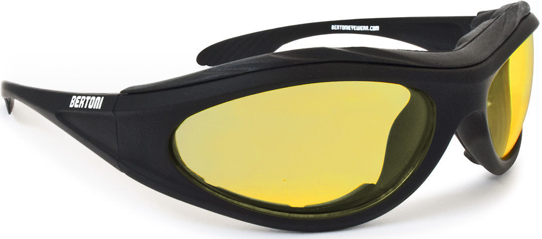 Bertoni AF125A Lunettes de soleil Noir Jaune unique taille