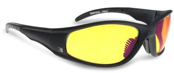 Bertoni AF152D Lunettes de soleil Noir Jaune unique taille