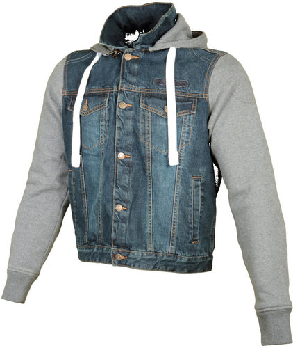 Booster Denim Motorfiets Hoodie Blauw booster kopen in de aanbieding